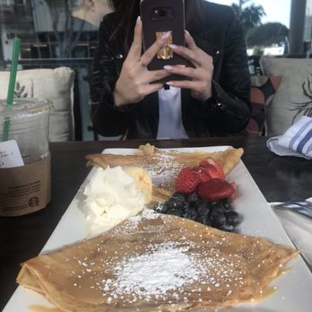 Blue Daisy - Me and my lady friend stoked on this Crepe tho - Creperies Near Me - Santa Monica, California