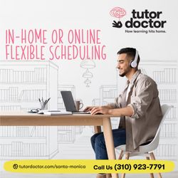Tutor Doctor Santa Monica - One-on-one K-12 tutoring in Math, English & Science.
Flexible sessions at home or online that fit around your family's schedule.