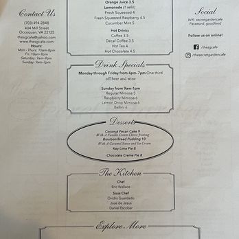 The Secret Garden Cafe - Cafes Near Me - Occoquan, Virginia The Secret Garden Cafe - Cafes Near Me - Occoquan, Virginia