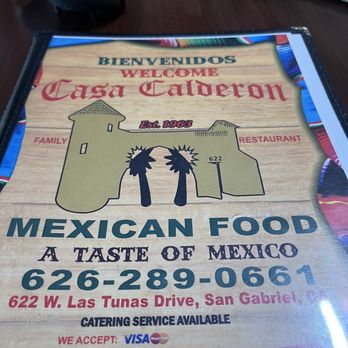 Casa Calderon - The most current menu. - Mexican Near Me - San Gabriel, California