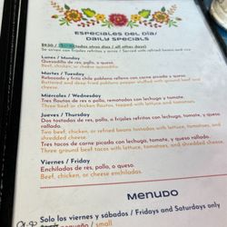 La Sabrosita Menu