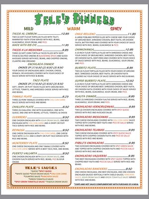 Menu photo 3 Tele's Mexican Restaurant Longview, TX