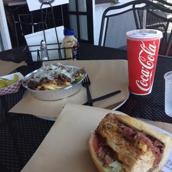 Bronx Sandwich - Philly Cheese Steak fries and Mobster sandwich with lettuce & tomato added. - Sandwiches Near Me - Tustin, California Bronx Sandwich - Philly Cheese Steak fries and Mobster sandwich with lettuce & tomato added. - Sandwiches Near Me - Tustin, California