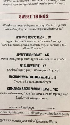 Menu photo 3 Uptown Food and Spirits Warren, RI Menu photo 3 Uptown Food and Spirits Warren, RI