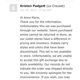 Email from customer service