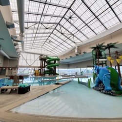 The Salvation Army - Camden Kroc Center - Waterpark with slides, fountains, lazy river, zero degree entry, dumping buckets, naughty Elephant.