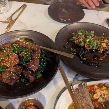 Tea Modern Chinese - Beef n broccolini and eggplant - Tea Rooms Near Me - Orange, California