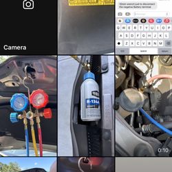 B&K Auto Experts - Screenshot of refrigerant, high/low gauges, compressor
