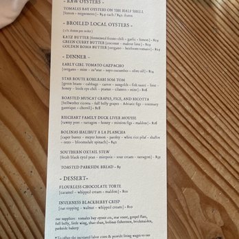 Saltwater Oyster Depot - Lovely, precise menu... - Seafood Near Me - Inverness, California Saltwater Oyster Depot - Lovely, precise menu... - Seafood Near Me - Inverness, California