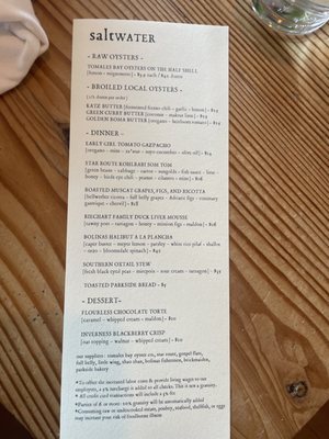 Menu photo 2 Saltwater Oyster Depot Inverness, CA Menu photo 2 Saltwater Oyster Depot Inverness, CA