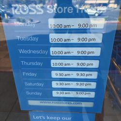 Ross Dress For Less - Hours