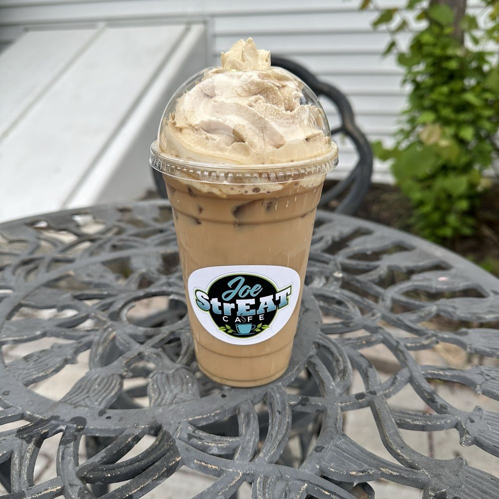 Iced Lavender Latte with Espresso whip Iced Lavender Latte with Espresso whip