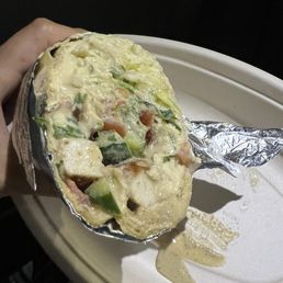 Chicken wrap. Really not the best picture but WOW was this a surprise.