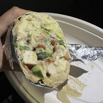 Pomella - Chicken wrap. Really not the best picture but WOW was this a surprise. - Middle Eastern Near Me - Oakland, California