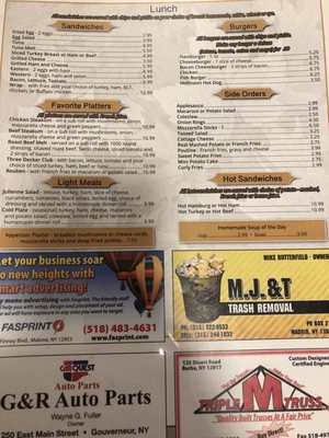 Menu photo 5 Silver Leaf Diner De Kalb Junction, NY