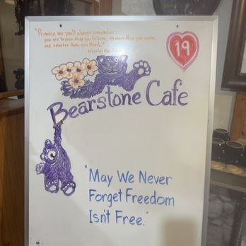 Bearstone Cafe - The diner is supportive of our troops and first responders. - New American Near Me - Columbus, Montana