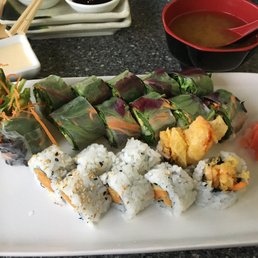 Fried sweet potato roll and the veggie roll