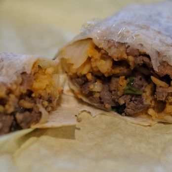 Mi Casa Authentic Mexican Food - a burrito cut in half - Mexican Near Me - Orange, California
