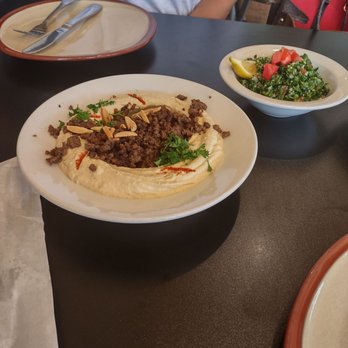 Fares Arabic Cuisine - Hummus with beef. Hmmm. Yummy - Halal Near Me - McAllen, Texas