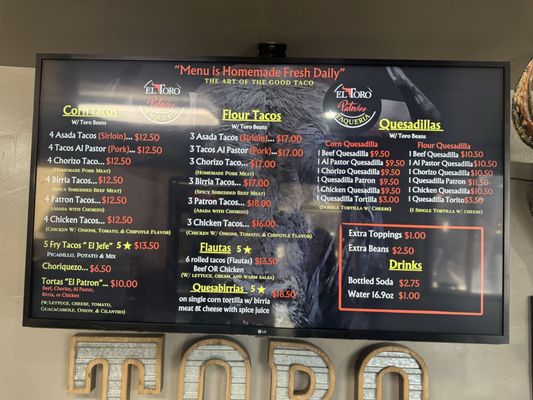 Menu photo 3 El Toro Patron Los Lunas, NM Menu photo 3 El Toro Patron Los Lunas, NM