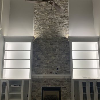 B&B Quality Home Improvement - Rock wall, custom cabinets, crown molding, cabinet lighting, custom mantle, new fan - General Contractors Near Me - Fairfax, Virginia B&B Quality Home Improvement - Rock wall, custom cabinets, crown molding, cabinet lighting, custom mantle, new fan - General Contractors Near Me - Fairfax, Virginia