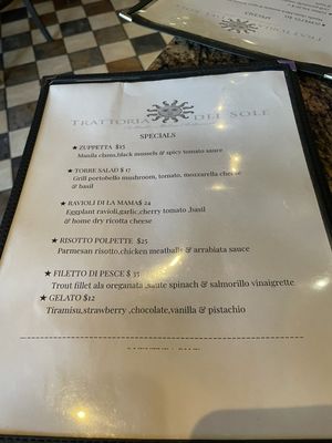 Menu photo 3 Trattoria del Sole Sherman Oaks, CA Menu photo 3 Trattoria del Sole Sherman Oaks, CA