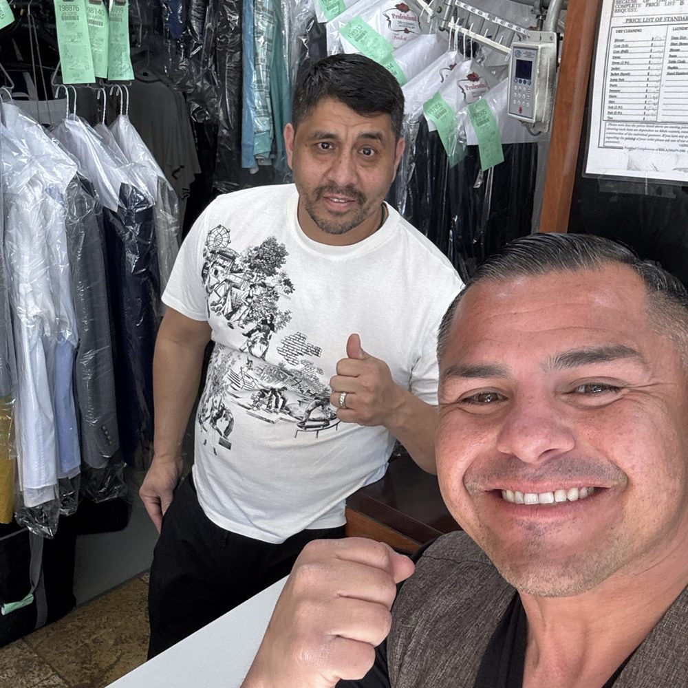 The best cleaners in Corona  Left to Right David and Customer Ralph