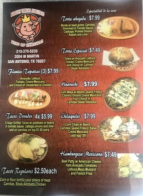 Menu photo 8 Birotes Tortas Ahogadas San Antonio, TX