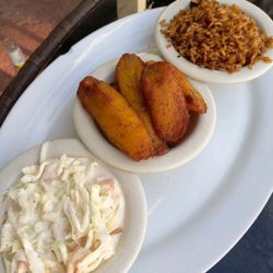 Leorose Sunset Beach Bar & Grill - Sides of Slaw, Plantains and Rice & Peas