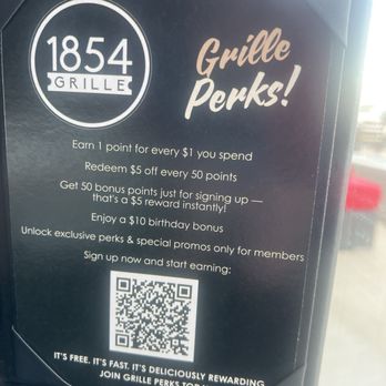 1854 Grille - Rewards program - Steakhouses Near Me - Sioux City, Iowa