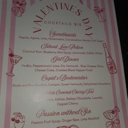 The drink menu handcrafted by April!! The drink menu handcrafted by April!!