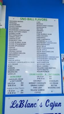 Menu photo 6 Buck's Snow-Wiz Marrero, LA
