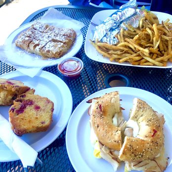 Village Cafe - Grilled buttered cranberry muffin, Greek pastry, stuffed fresh Gyro - extra care to grill the pita!! - perfect bagel sandwich - Breakfast & Brunch Near Me - East Lyme, Connecticut