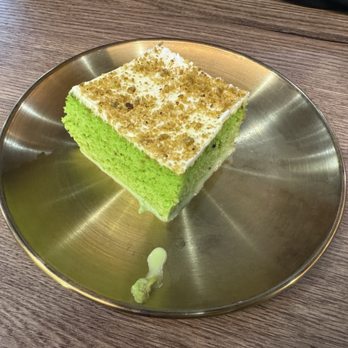 Sana’a Cafe - Pistachio milk cake - Coffee & Tea Near Me - Mountain View, California Sana’a Cafe - Pistachio milk cake - Coffee & Tea Near Me - Mountain View, California