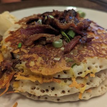 Rosine's Restaurant - Savory pancakes (bacon, cheese, green onion) - American Near Me - Monterey, California