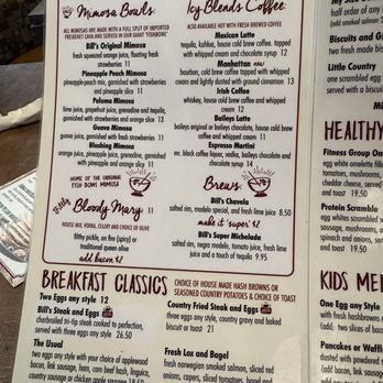 Bill's Cafe - Menu - Breakfast & Brunch Near Me - San Jose, California Bill's Cafe - Menu - Breakfast & Brunch Near Me - San Jose, California