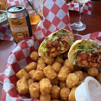 Kincade’s Bar & Grill - Buffalo Chicken Wrap with Tator Tots. - Bars Near Me - Chicago, Illinois Kincade’s Bar & Grill - Buffalo Chicken Wrap with Tator Tots. - Bars Near Me - Chicago, Illinois