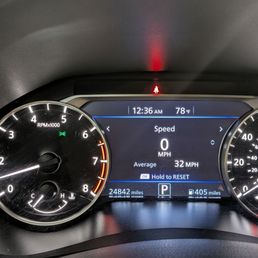 This shows how many miles were left until the tank is empty. This is when I picked up the car from LAX. It shows 405 miles.