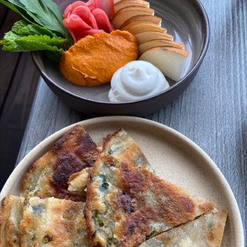 Rooster & Owl - Scallion pancakes with sides - New American Near Me - Washington, DC, District of Columbia Rooster & Owl - Scallion pancakes with sides - New American Near Me - Washington, DC, District of Columbia