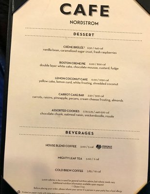 Menu photo 5 Marketplace Cafe at Nordstrom San Mateo, CA