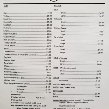 Fera's Lunch Hour - Menu (June 2018) - Sandwiches Near Me - Buffalo, New York