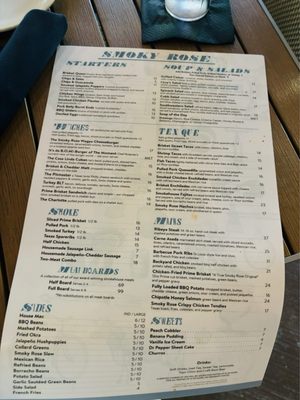 Menu photo 1 Smoky Rose Dallas, TX