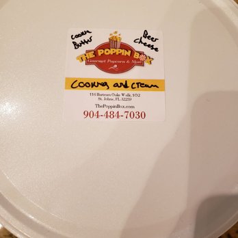 The Poppin Box - a close up of the lid - Popcorn Shops Near Me - St Johns, Florida