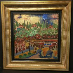 Heckman Lee Custom Framing & Gallery - Double frame on original Italian oil. Our clients came to us first, even before they went home, upon their return to the U.S.