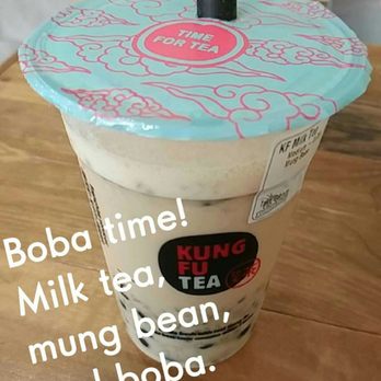 Kung Fu Tea - My second favorite combo: milk tea, boba, and mung bean - Bubble Tea Near Me - Annandale, Virginia