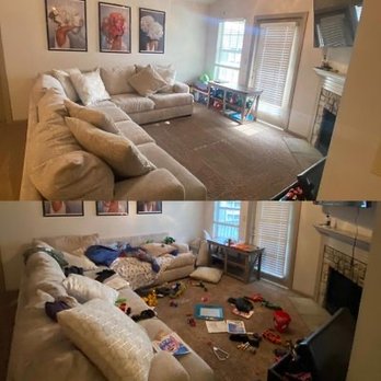 Q Cleaner - Living's room cleaning before and after - Home Cleaning Near Me