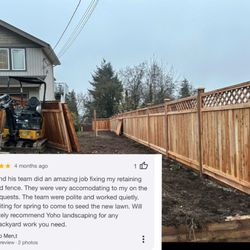 Yoho Landscaping - Coquitlam BC wood retaining wall and cedar fence!