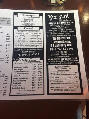 Menu photo 5 Pazzo! Big Slice Pizza Hoover, AL Menu photo 5 Pazzo! Big Slice Pizza Hoover, AL