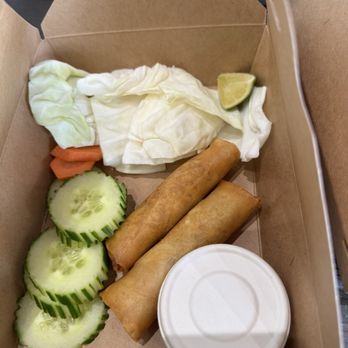 Blue Apsara - Taste of Cambodia (egg roll + veg for Prahok K'tis - Cambodian Near Me - Austin, Texas