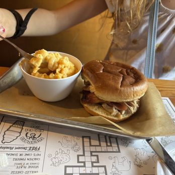 Mark's Feed Store - Kids meal. Shredded pork sandwich and Mac-n-Chz - Barbeque Near Me - Louisville, Kentucky